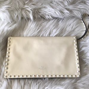 Rockstud Patent Leather Foldover Wristlet Clutch